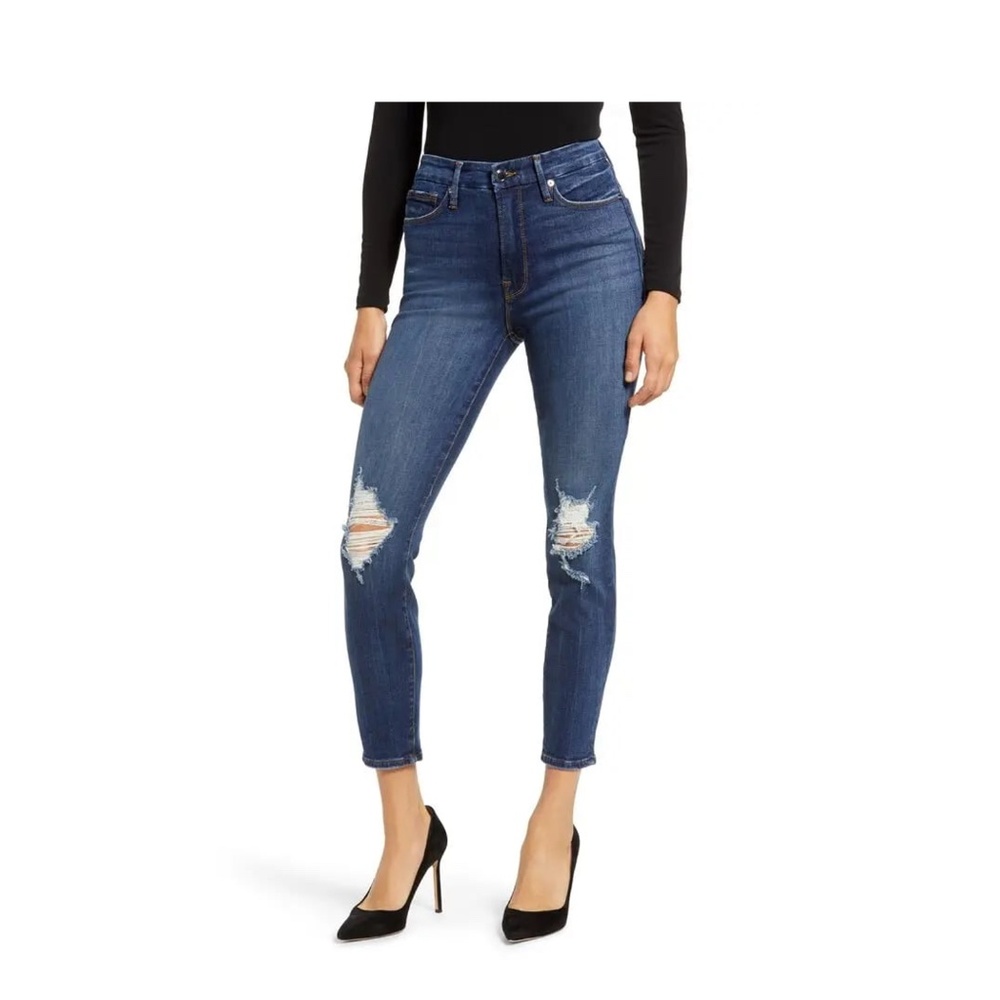GOOD AMERICAN Good Legs Crop Skinny Jeans In Blue505